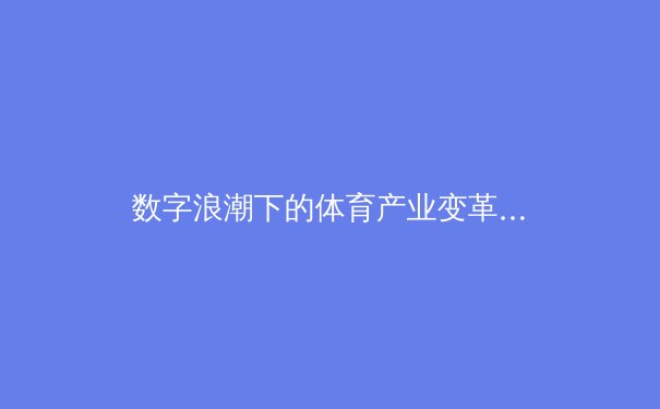 数字浪潮下的体育产业变革：从观赛体验到商业模式的全面重塑 - 3